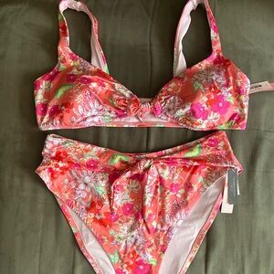 Victoria's Secret Pink and Red Floral Bikini